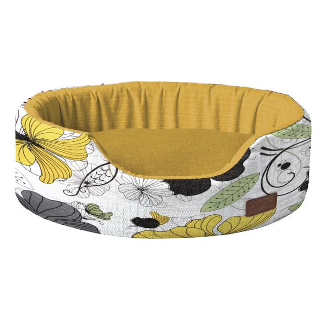 Лежак Croci Cozy Flo для собак и кошек, оранжевый, 75×60×20 см