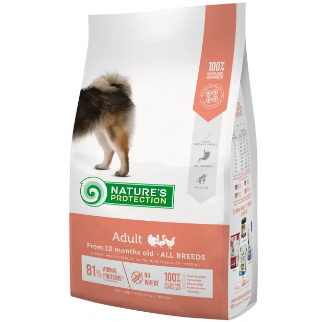 Сухой корм Natures Protection Adult All Breeds для собак всех пород, 4 кг