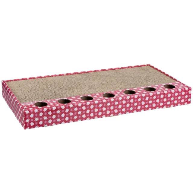 Драпак Trixie, для кошек, с 2-я мячиками внутри, картонный, 48×25 см, розовый