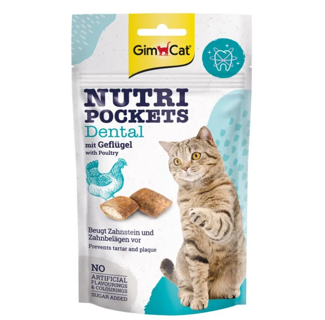 Лакомство GimCat Nutri Pockets Dental для гигиены полости рта, для кошек, 60 г