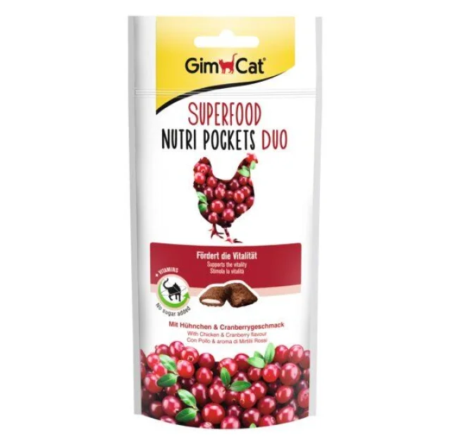 Лакомство GimCat Superfood Nutri Pockets Duo, для кошек, 60 г