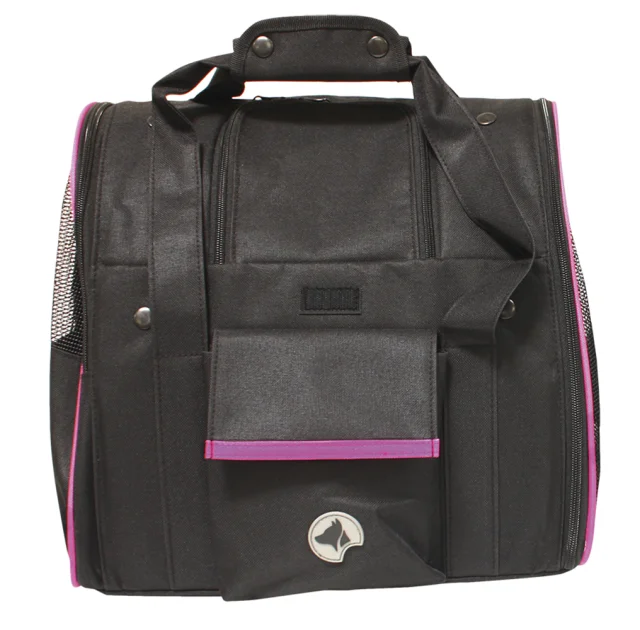 Сумка-переноска Croci Scarlett для кошек и собак мелких пород, текстиль, чёрный, 38×26×31 см