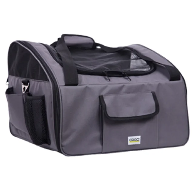 Сумка-перевозка Croci на сиденье авто, для собак и кошек, текстиль, серый, 41×34×30 см
