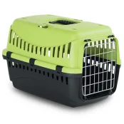 Переноска Bergamo Gipsy 2 Large Green для собак до 12 кг, металлическая дверь, чёрно-зелёный, 58×38×38 см