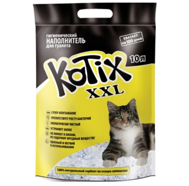 Силикагелевый наполнитель Kotix для кошачьего туалета, 10 л