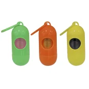 Брелок пилюля с пакетами Croci Minibag для фекалий, 117 шт/уп, цвета в ассортименте, цена за 1 шт