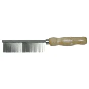 Расческа Croci для собак и кошек, густой зуб с деревянной ручкой, 3.6×20 см