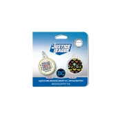 Адресник WAUDOG Smart ID з QR-паспортом, малюнок "Супергерої логоманія", діаметр 25 мм