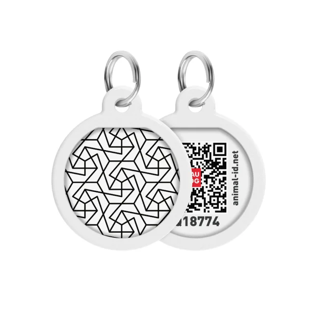 Адресник WAUDOG Smart ID с QR-паспортом, рисунок "Геометрия", диаметр 25 мм