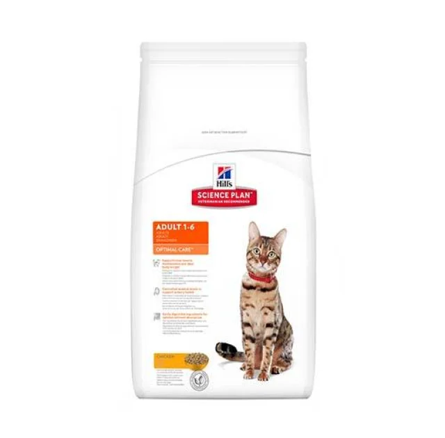 Сухой корм Hill's Science Plan Feline Adult Optimal Care для кошек, с курицей, 5 кг