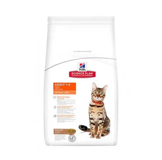 Сухой корм Hill's Science Plan Feline Adult Optimal Care Lamb для кошек, с ягненком, 10 кг