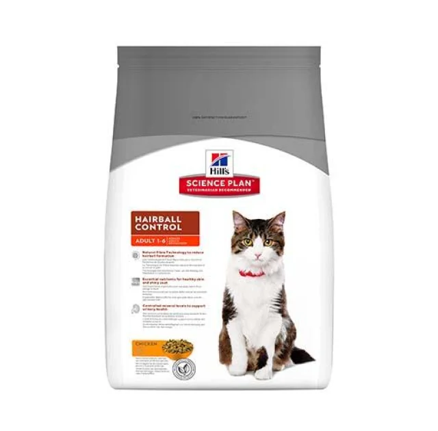 Сухой корм Hill's Science Plan Feline Adult Hairball Control для кошек, с курицей, 5 кг
