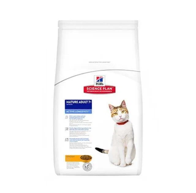 Сухой корм Hill's Science Plan Feline Mature Adult 7+ Active Longevity для кошек старше 7 лет, с курицей, 10 кг