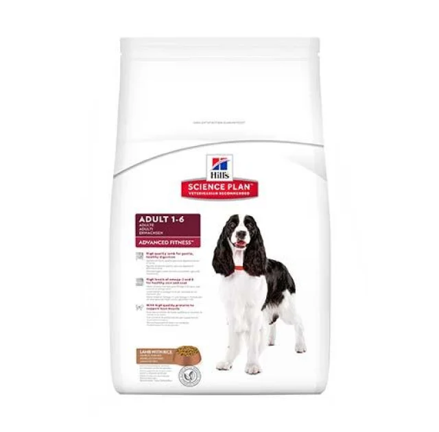 Сухий корм Hill's Science Plan Canine Adult Advanced Fitness для собак середніх порід, з ягням і рисом, 12 кг
