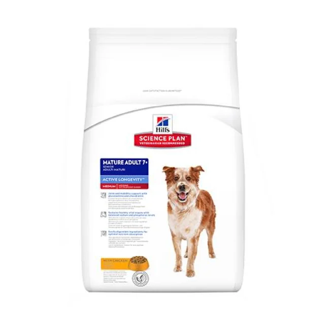 Сухий корм Hill's Science Plan Canine Mature Adult 7+ Active для собак середніх порід, з куркою, 12 кг