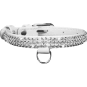 Ошейник Brilliance со стразами, ширина 12 мм, длина 21-29 см, белый