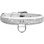 Ошейник Brilliance со стразами, ширина 20 мм, длина 30-39 см, белый