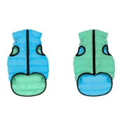 Двусторонняя светящаяся куртка AiryVest Lumi S35 для собак, салатово-голубая