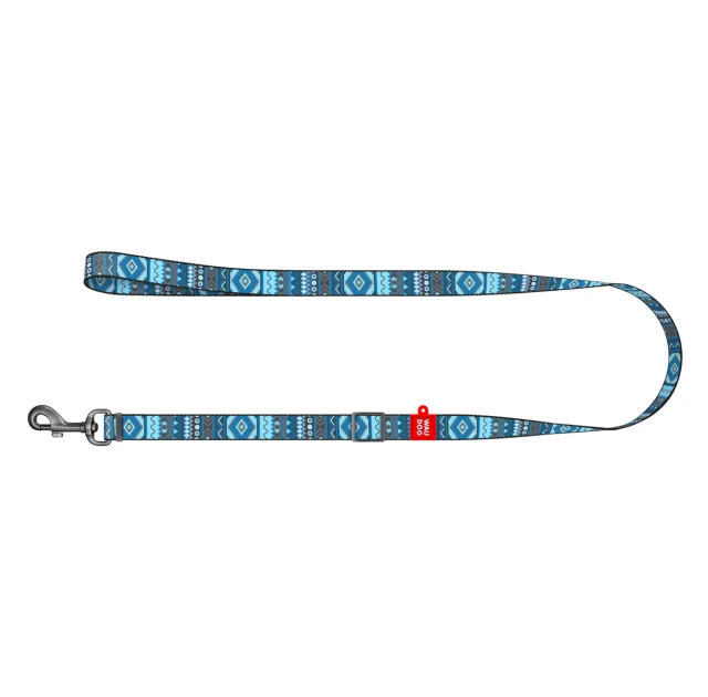Повідець WAUDOG Nylon для собак, Етно синій, ширина 15 мм, довжина 152-183 см