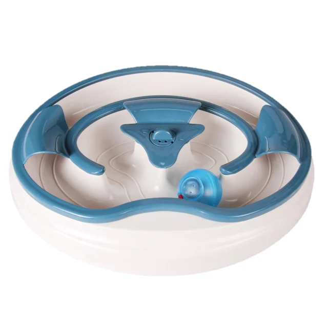 Игрушка для кота AnimAll CrazZzy, трек с музыкальным мячом, бежевая