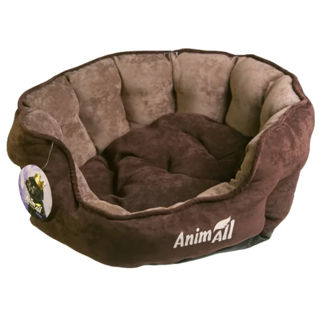Лежак AnimAll Royal Velours Chocolate для кошек и собак, 53×47×21 см