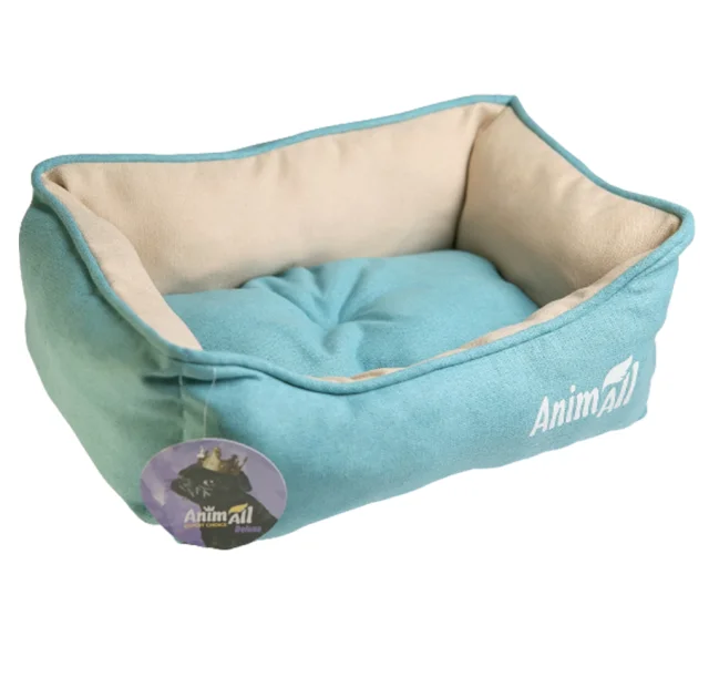 Лежанка AnimAll Nena Velours Breeze, бежево-бирюзовый, 45×35×16