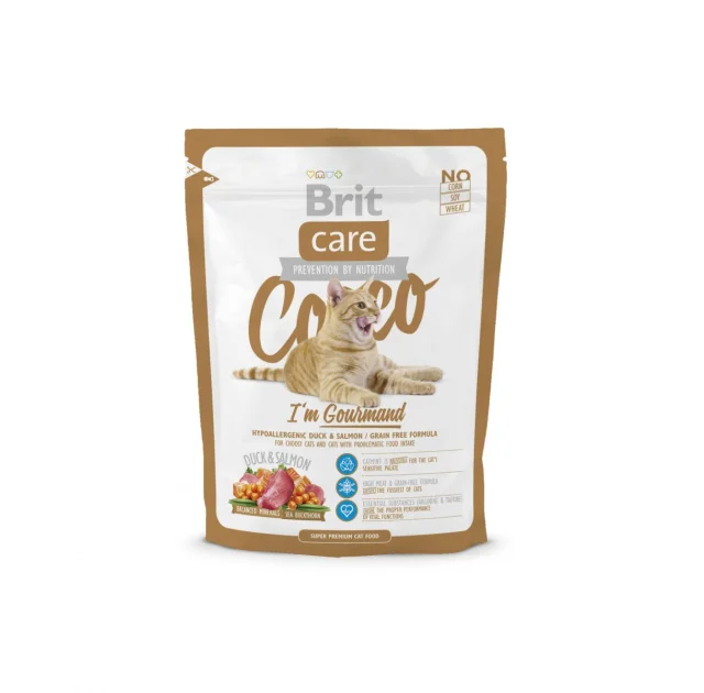 Сухой корм Brit Care Cat Cocco I am Gourmand, для привередливых кошек, 0.4 кг