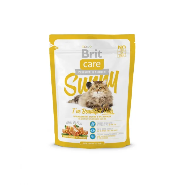 Сухой корм Brit Care Cat Sunny I have Beautiful Hair, для кошек, 0.4 кг