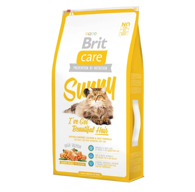 Сухой корм Brit Care Cat Sunny I have Beautiful Hair, для кошек, 7 кг