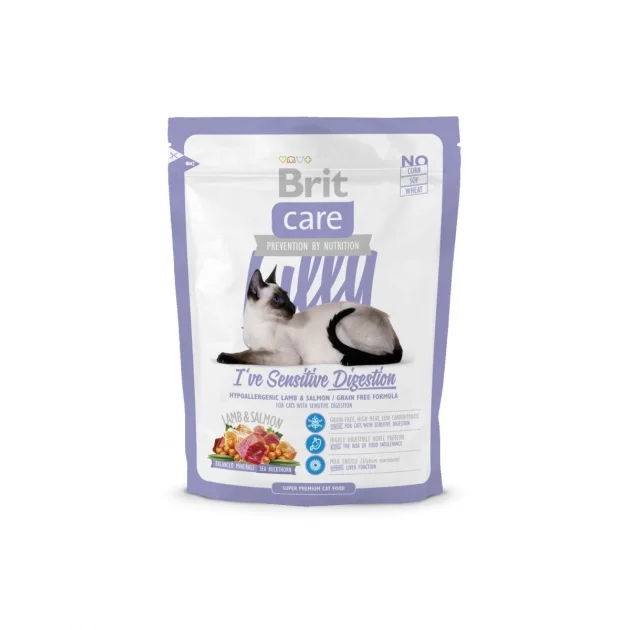 Сухой корм Brit Care Cat Lilly I have Sensitive Digestion, для кошек, 0.4 кг