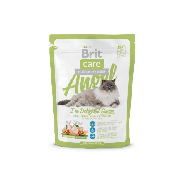 Сухой корм Brit Care Cat Angel I am Delighted Senior, для пожилых кошек, 0.4 кг