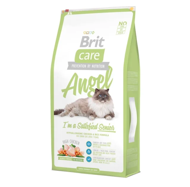 Сухой корм Brit Care Cat Angel I am Delighted Senior, для пожилых кошек, 7 кг