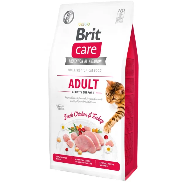 Сухой корм Brit Care Cat GF Adult Activity Support, для взрослых кошек, 7 кг
