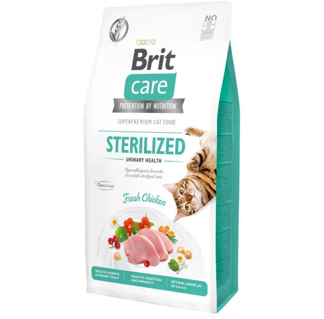 Сухой корм Brit Care Cat GF Sterilized Urinary Health, для взрослых кошек, 7 кг