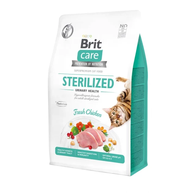 Сухой корм Brit Care Cat GF Sterilized Urinary Health, для взрослых кошек, 0.4 кг