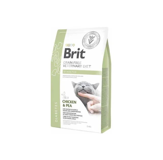 Сухой корм Brit GF Veterinary Diets Cat Diabet, для взрослых кошек, 2 кг