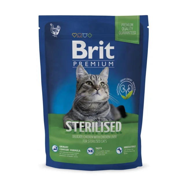 Сухой корм Brit Premium Cat Sterilized, для стерилизованных кошек, 0.8 кг