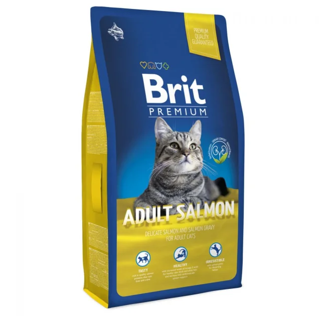 Сухой корм Brit Premium Cat Adult Salmon, для кошек, 8 кг