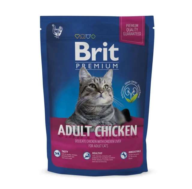 Сухой корм Brit Premium Cat Adult Chicken, для кошек, 1.5 кг