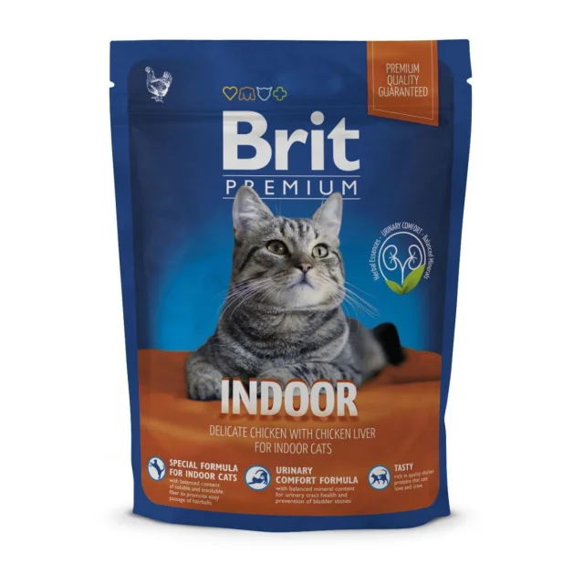 Сухой корм Brit Premium Cat Indoor, для кошек, 0.3 кг