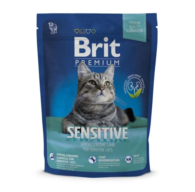 Сухой корм Brit Premium Cat Sensitive, для кошек с чувствительным пищеварением, 0.3 кг