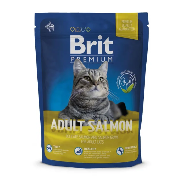 Сухой корм Brit Premium Cat Adult Salmon, для кошек, 0.3 кг