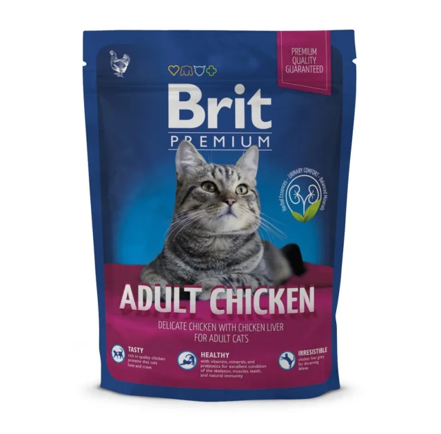 Сухой корм Brit Premium Cat Adult Chicken, для кошек, 0.3 кг