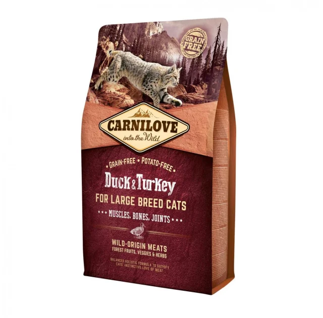Сухий корм Carnilove Cat Large Breed, для кішок великих порід, качка, індичка, 2 кг