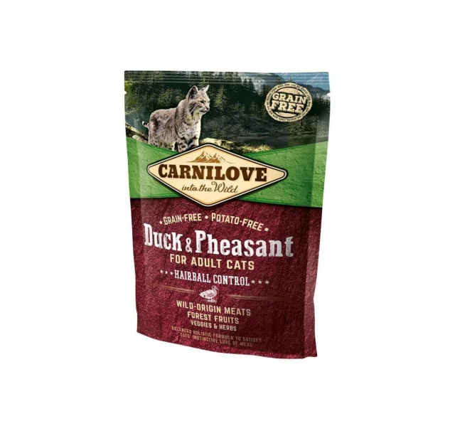 Сухий корм Carnilove Cat Hairball Controll, для кішок, для виведення шерсті, качка, фазан, 0.4 кг