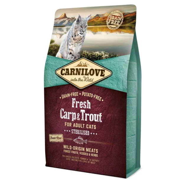 Сухий корм Carnilove Fresh Carp & Trout Sterilised for Adult cats, для стерилізованих кішок, 2 кг