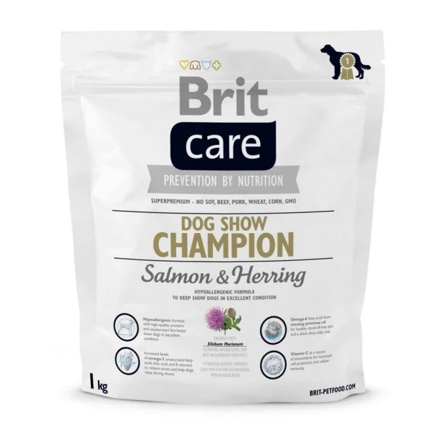 Сухой корм Brit Care Dog Show Champion, для выставочных собак, 1 кг