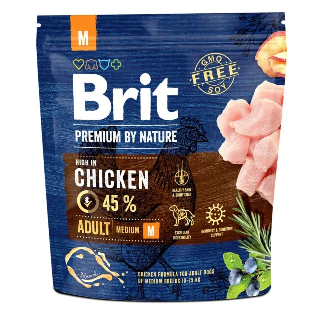 Сухий корм Brit Premium Dog Adult M, для собак середніх порід, 1 кг