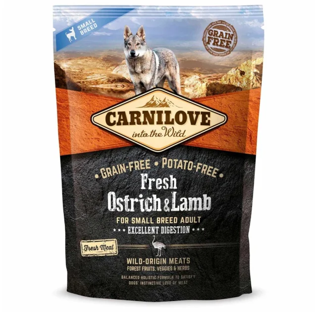Сухой корм Carnilove Fresh Ostrich & Lamb for Small Breed Dogs, для собак, 1.5 кг