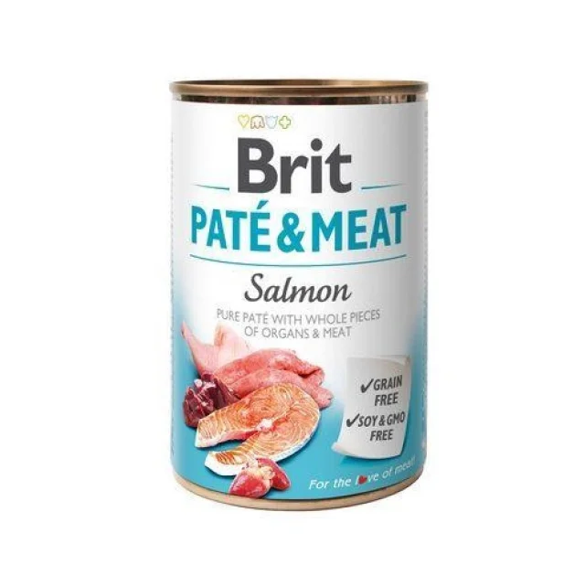 Консерва Brit Paté & Meat Dog, для собак, с лососем, 400 г